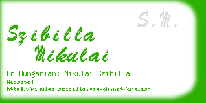 szibilla mikulai business card